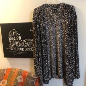 Maggie Barnes Brown & White Open Cardigan